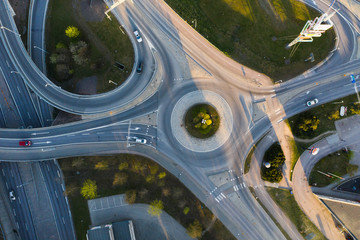 Fototapeta na wymiar Aerial view of road junction 