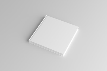 Square Hardcover Book White Blank Mockup