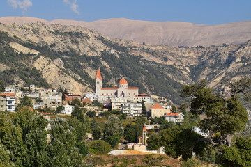 Fototapeta na wymiar View of Bsharri, Lebanon