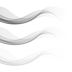 Set of gray wavy smooth light banners Vector eps10