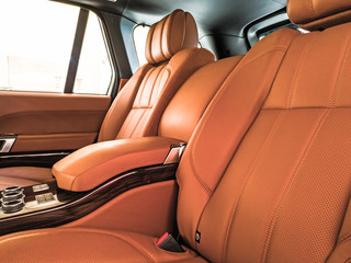an exotic leather rare seats of a luxury car 