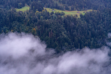 Nebel Regen Berge Montafon