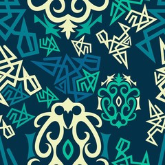 seamless pattern of ethnic pattern. fabric motif design. vector design inspiration. Creative textile for fashion or cloth. batik concept.