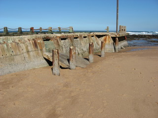 A storm damaged tidal pool at Brighton beach, Bluff, Durban.