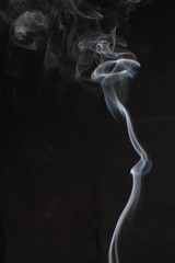 Abstract white smoke texture on black background