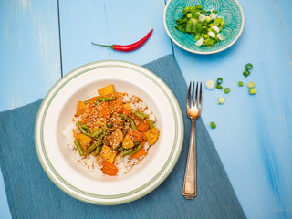 Kare Raisu.Japanese vegetarian curry - top view