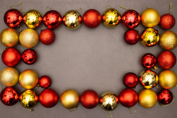 Beautiful frame - border made of Christmas ornaments