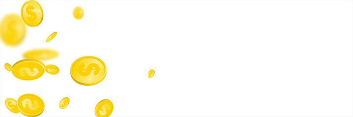 Us dollar bill. Washington american cash. Falling usd money background.