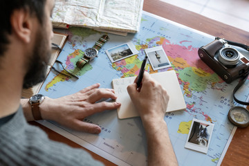 Man planning his next journey