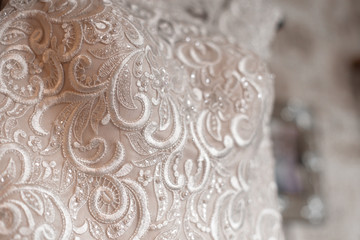 wedding dress pattern close up