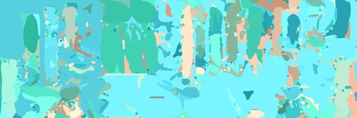 abstract modern art background with shapes and sky blue, wheat and light sea green colors