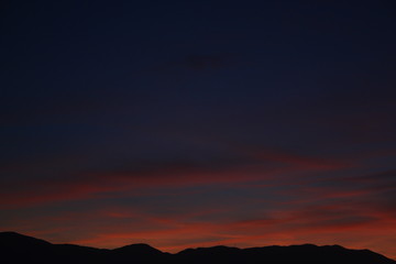 Sunset colors in the mountains of the Mediterranean island of Crete