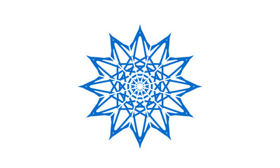 Geometric star snowflake vector