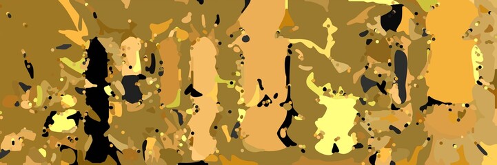 abstract modern art background with shapes and peru, dark golden rod and black colors