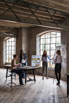 Businesswomen meeting in a modern studio