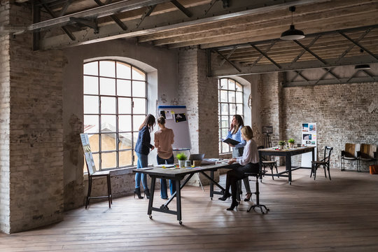 Businesswomen meeting in a modern studio
