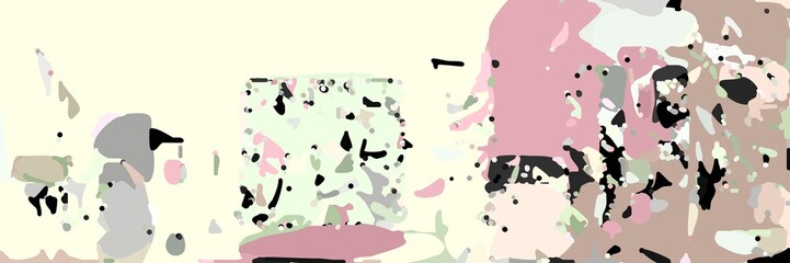 abstract modern art background with shapes and antique white, very dark green and beige colors