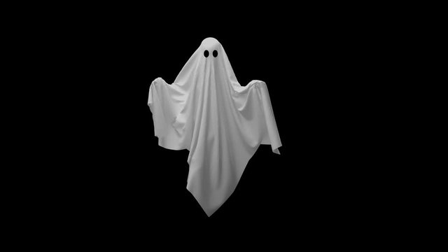 Flying white Ghost with Alpha channel