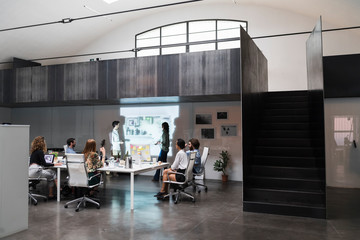 Businesspeople meeting in a modern space