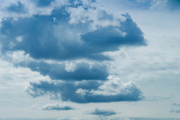Fototapeta na wymiar Blue sky with big beautiful white clouds. Beautiful background