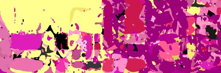Obraz na płótnie Canvas abstract modern art background with shapes and medium violet red, pastel yellow and very dark pink colors