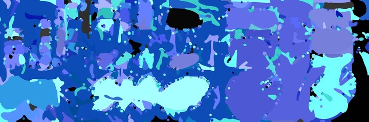 abstract modern art background with shapes and royal blue, aqua marine and black colors