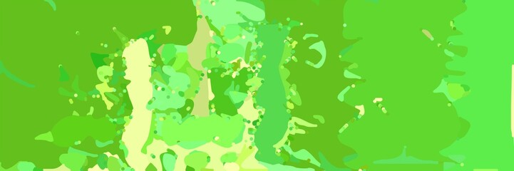 abstract modern art background with shapes and moderate green, pastel yellow and light green colors