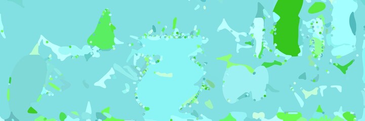 abstract modern art background with shapes and sky blue, lime green and pale turquoise colors