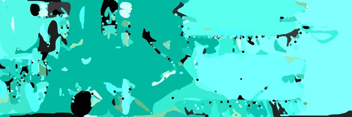 abstract modern art background with shapes and turquoise, very dark green and aqua marine colors