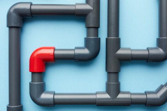 Red piece in gray pipelines unity