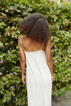Back view of a black lady.