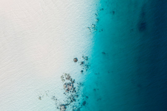Drone view of a tropical beach