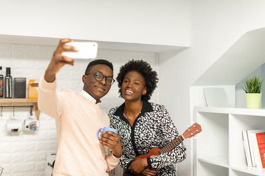 Young Marriage sharing good vibes at home