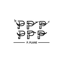 A combination of the initials P and an airplane