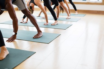 Yoga feet during studio class
