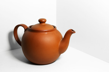 Close-up of teapot isolated on white background.