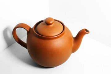 Close-up of teapot isolated on white background.