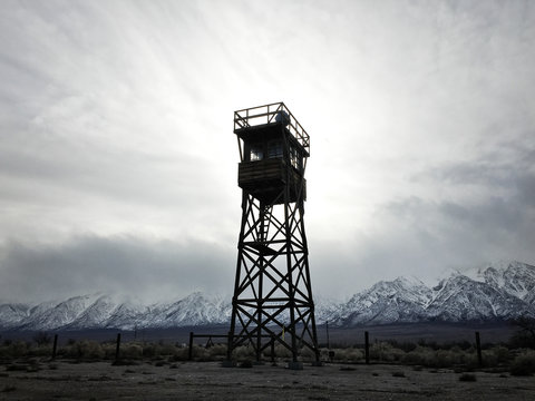 Replicated Guard Tower with Snowy Mountains