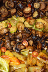 Grilled vegetables - zucchini, eggplant, mushrooms, bell peppers