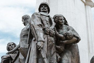 Detail of Tisza Istvan monument, monument to former prime minister Istvan Tisza on Kossuth Square