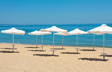 Beach on Golden Sands resort, Golden Sands, Varna, Bulgaria.