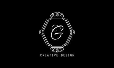 Fototapeta premium Elegant monogram design template with letter. Business sign, restaurant identity, royalty, boutique, cafe, hotel, heraldry, jewelry, fashion, wine. Vector illustration