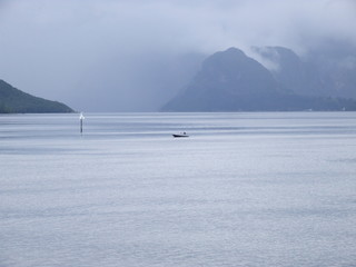 fogs obscure the Norwegian mountains