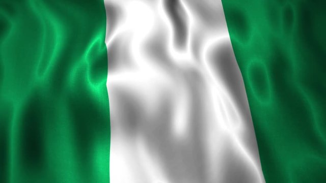 Full HD animation waving International flag Nigeria.