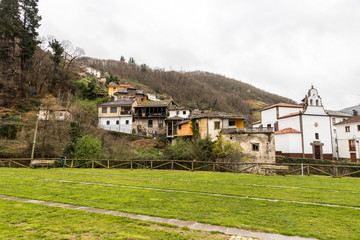 Cangas del Narcea, Spain. Views of the traditional neighborhood of Entrambasaguas, oldest part of the town