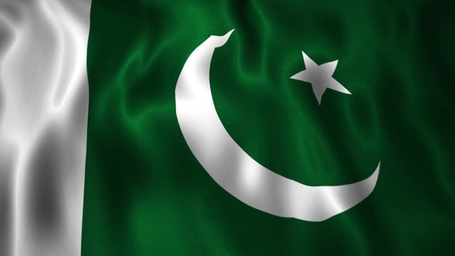 Full HD animation waving International flag Pakistan.