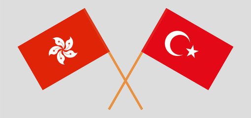 Hong Kong and Turkey. Hongkong and Turkish flags