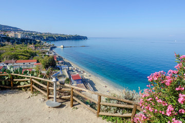 Naklejka premium beach in tropea, calabria, italy