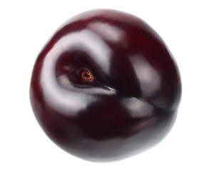 fresh plum fruit isolated on white background