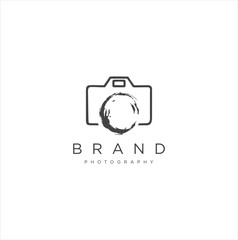 Photography Camera Logo . Photography logo in black color Vector  Vintage Retro Hipster